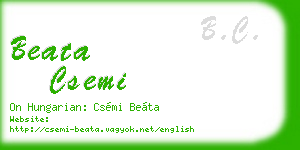beata csemi business card