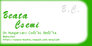 beata csemi business card